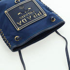 Authentic Preowned  Prada Shoulder Bag Nylon Navy Gold