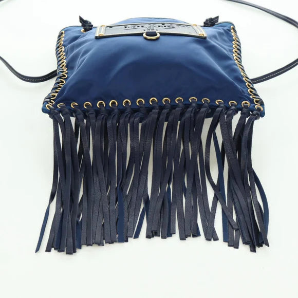 Authentic Preowned  Prada Shoulder Bag Nylon Navy Gold