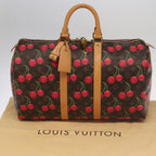 Preowned Authentic Louis Vuitton Monogram Cherry Keepall 45 Boston Bag
