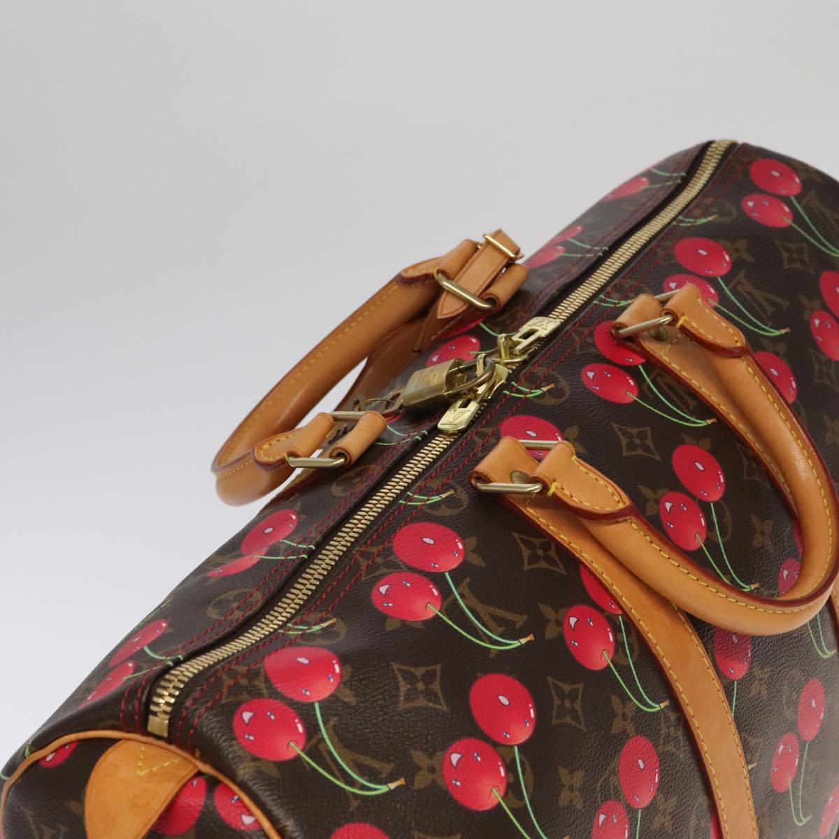Preowned Authentic Louis Vuitton Monogram Cherry Keepall 45 Boston Bag