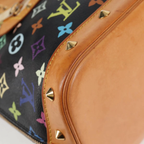 Preowned Authentic Louis Vuitton Monogram Multicolor Alma Hand Bag Black