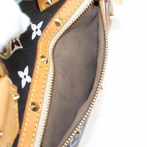 Preowned Authentic Louis Vuitton Monogram Multicolor Alma Hand Bag Black