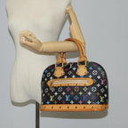 Preowned Authentic Louis Vuitton Monogram Multicolor Alma Hand Bag Black