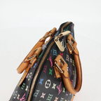 Preowned Authentic Louis Vuitton Monogram Multicolor Alma Hand Bag Black