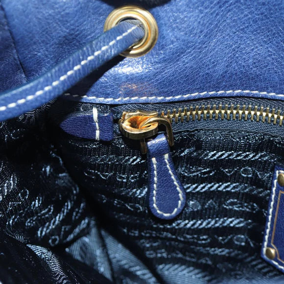 Authentic Preowned  Prada Shoulder Bag Nylon Navy Gold