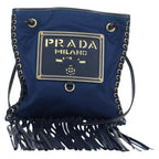 Authentic Preowned  Prada Shoulder Bag Nylon Navy Gold
