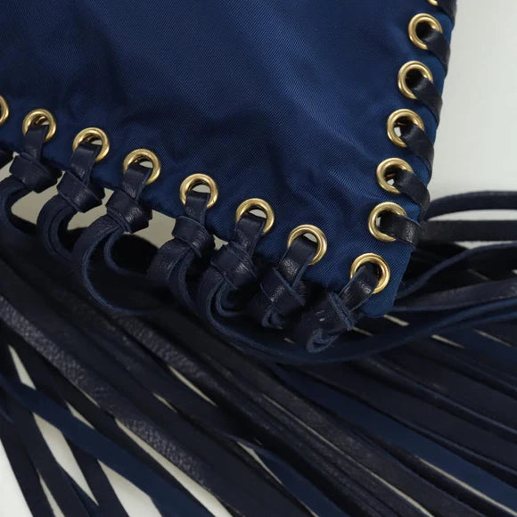 Authentic Preowned  Prada Shoulder Bag Nylon Navy Gold