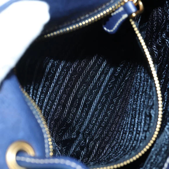 Authentic Preowned  Prada Shoulder Bag Nylon Navy Gold