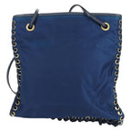 Authentic Preowned  Prada Shoulder Bag Nylon Navy Gold