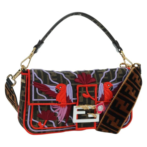 Authentic Preowned Fendi Zucca Canvas Mamma Baguette Shoulder Bag