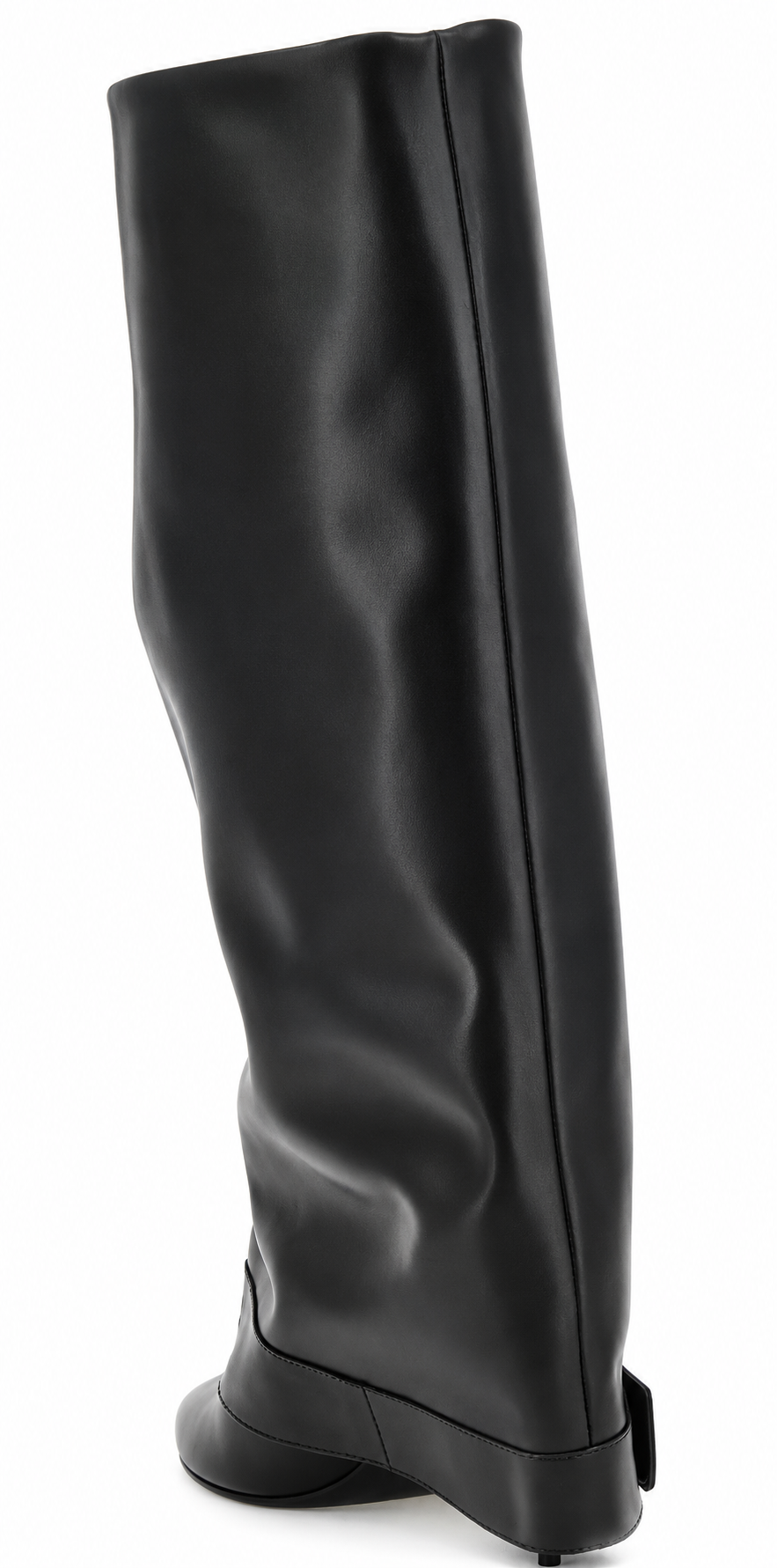 Authentic Balmain Black Calfskin Over-the-Knee Boots