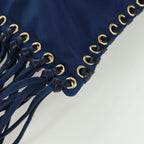 Authentic Preowned  Prada Shoulder Bag Nylon Navy Gold