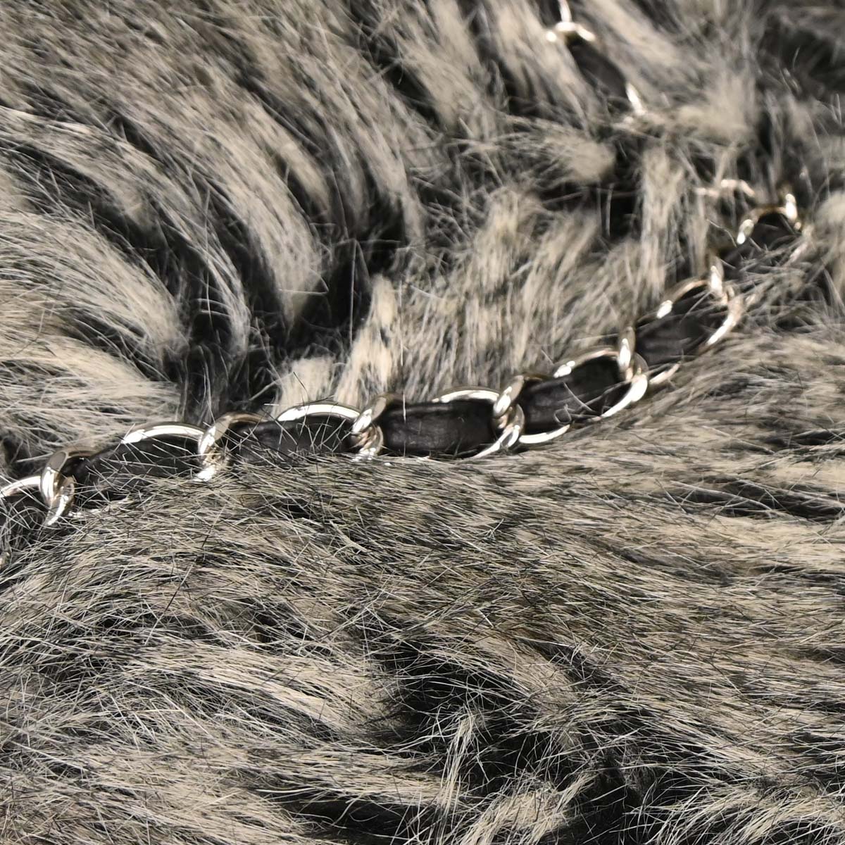 Authentic Preowned  Chanel 2010-2011 Gray Artificial Fur Arctic Fantasy Tote Handbag