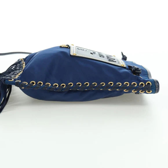 Authentic Preowned  Prada Shoulder Bag Nylon Navy Gold