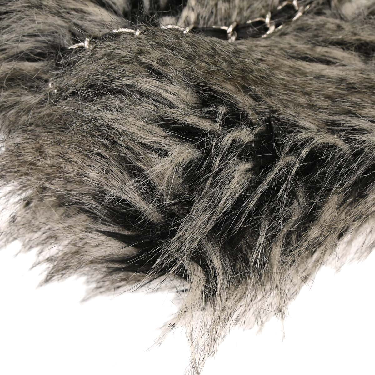 Authentic Preowned  Chanel 2010-2011 Gray Artificial Fur Arctic Fantasy Tote Handbag