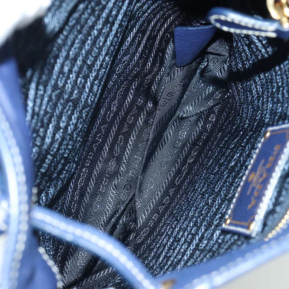 Authentic Preowned  Prada Shoulder Bag Nylon Navy Gold