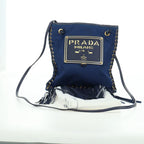 Authentic Preowned  Prada Shoulder Bag Nylon Navy Gold