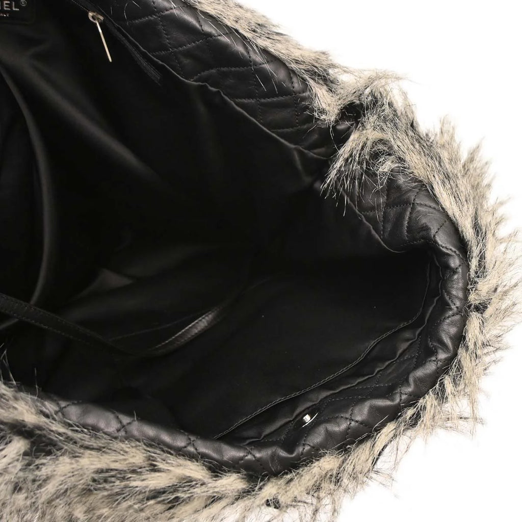 Authentic Preowned  Chanel 2010-2011 Gray Artificial Fur Arctic Fantasy Tote Handbag