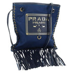 Authentic Preowned  Prada Shoulder Bag Nylon Navy Gold