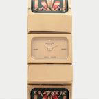 Authentic Preowned Hermès Loquet ChampagneFace Watch with Enamel Scar