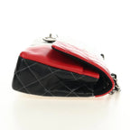 Preowned Chanel Chain Big Matelassé 30 Bag Lambskin White Black Silver CC Auth 190244SAM