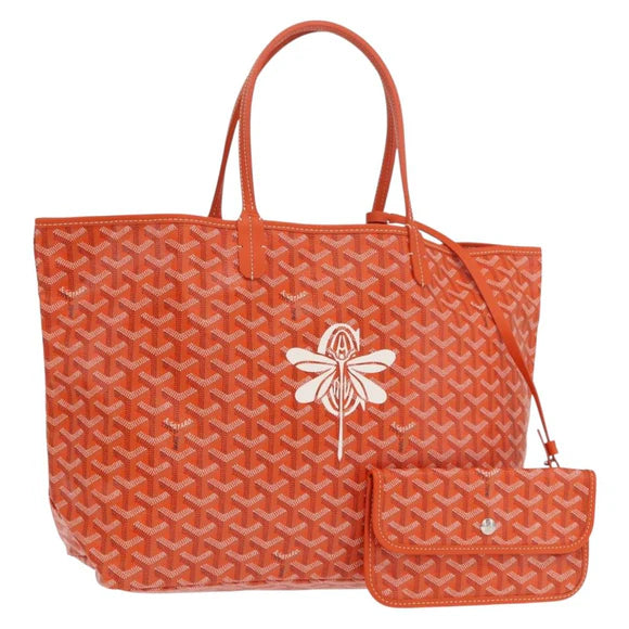 Preowned Authentic Goyard Herringbone Saint Louis PM Tote Bag PVC Orange