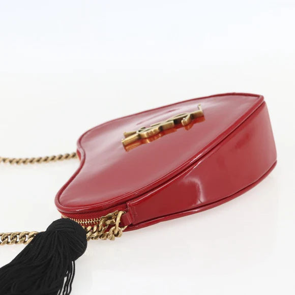 Preowned Authentic Saint Laurent Court Shoulder Bag in Enamel