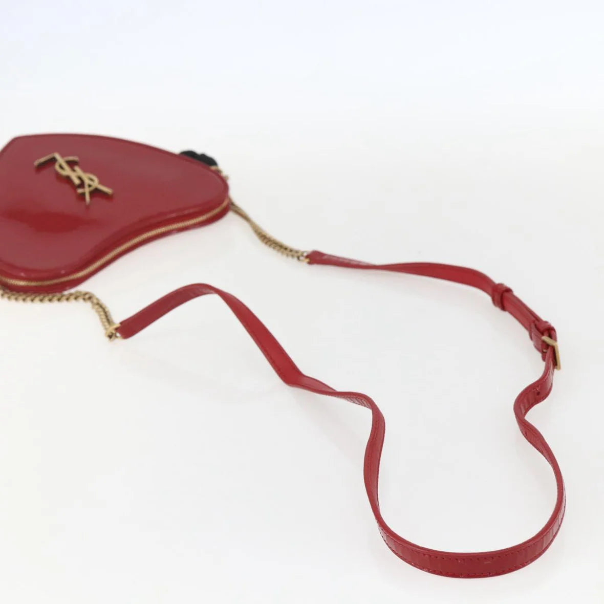 Preowned Authentic Saint Laurent Court Shoulder Bag in Enamel