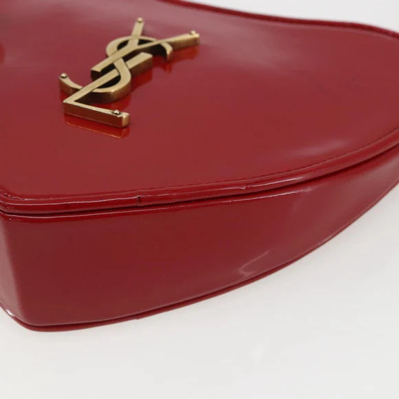 Preowned Authentic Saint Laurent Court Shoulder Bag in Enamel