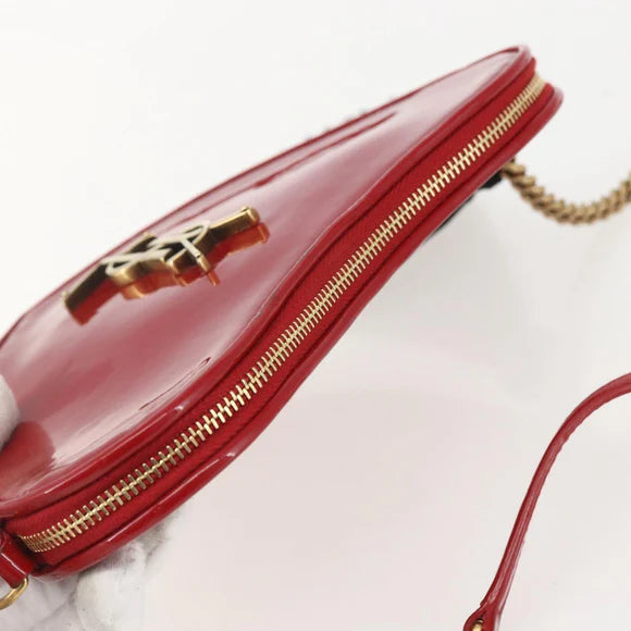 Preowned Authentic Saint Laurent Court Shoulder Bag in Enamel