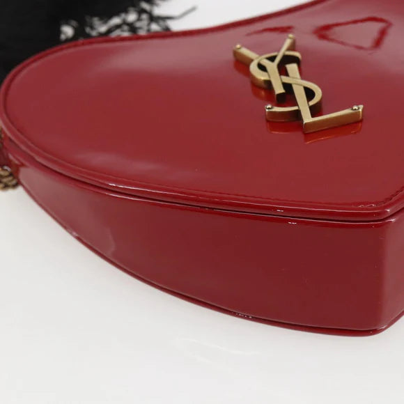 Preowned Authentic Saint Laurent Court Shoulder Bag in Enamel