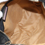 Preowned Authentic Jimmy Choo Studs Hand Bag Leather Black Gold 