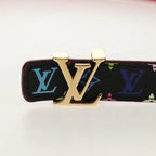 Preowned Authentic Louis Vuitton Multicolor Ceinture LV Printed Initials Belt M9631