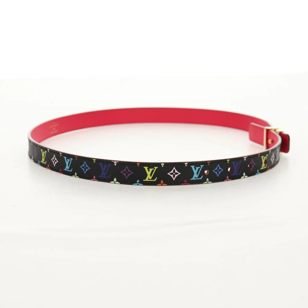Preowned Authentic Louis Vuitton Multicolor Ceinture LV Printed Initials Belt M9631