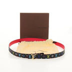 Preowned Authentic Louis Vuitton Multicolor Ceinture LV Printed Initials Belt M9631