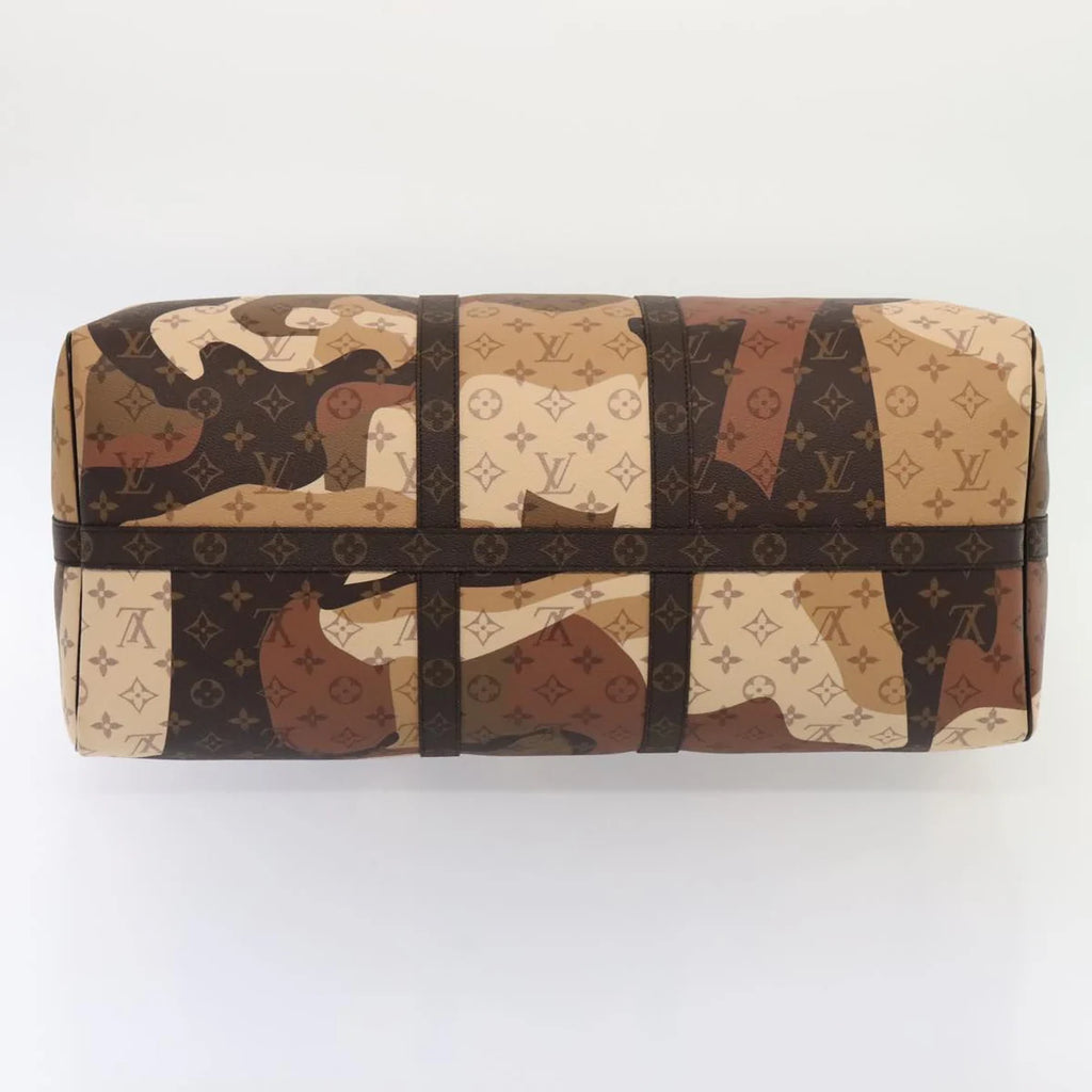 Preowned Authentic Louis Vuitton Portrait Keepall Bandoulière 55 Bag in Brown