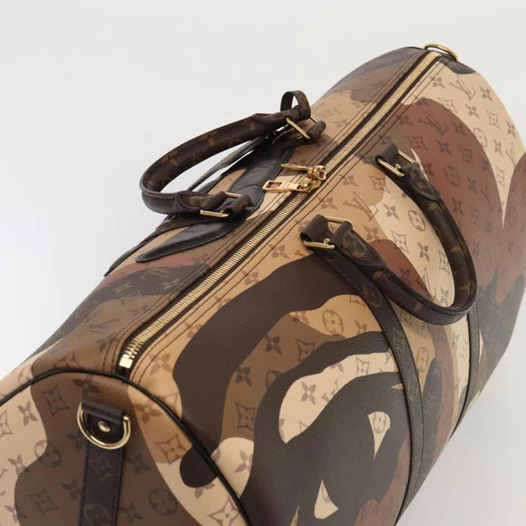 Preowned Authentic Louis Vuitton Portrait Keepall Bandoulière 55 Bag in Brown