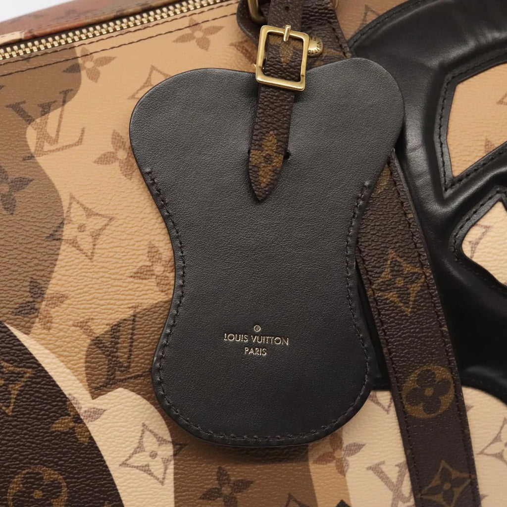 Preowned Authentic Louis Vuitton Portrait Keepall Bandoulière 55 Bag in Brown