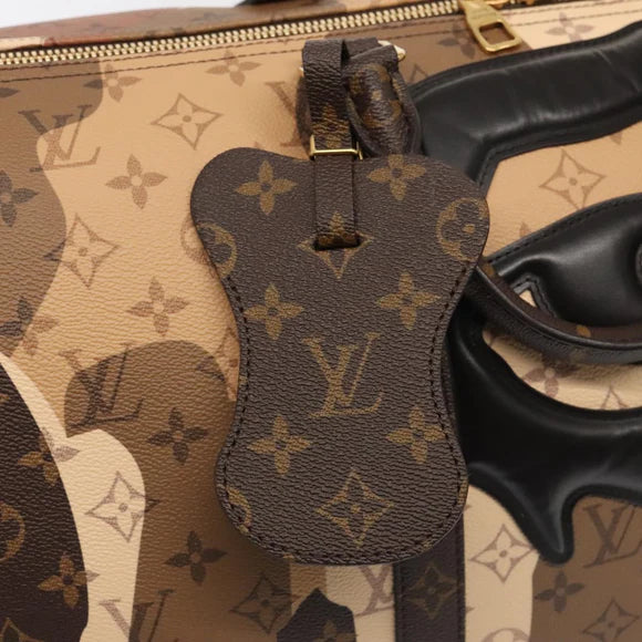 Preowned Authentic Louis Vuitton Portrait Keepall Bandoulière 55 Bag in Brown