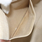 Preowned Authentic Chloe Woody Hand Bag Canvas Leather 2way Beige