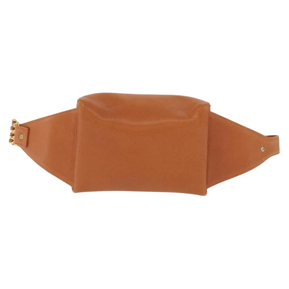 Preowned Authentic MCM Body Bag Leather Brown Gold