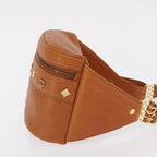 Preowned Authentic MCM Body Bag Leather Brown Gold