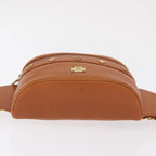 Preowned Authentic MCM Body Bag Leather Brown Gold