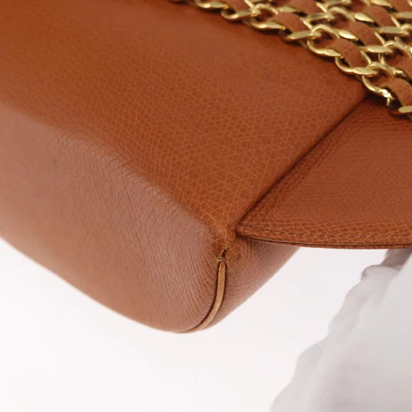 Preowned Authentic MCM Body Bag Leather Brown Gold