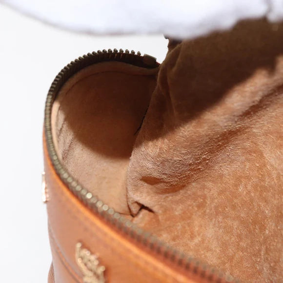 Preowned Authentic MCM Body Bag Leather Brown Gold
