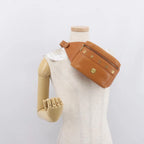 Preowned Authentic MCM Body Bag Leather Brown Gold