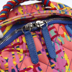 Preowned Authentic Chanel Matelasse Backpack Nylon Multicolor Silver