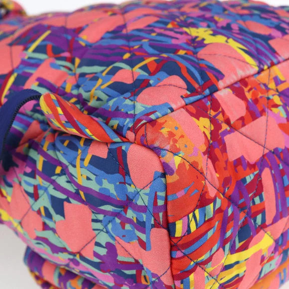 Preowned Authentic Chanel Matelasse Backpack Nylon Multicolor Silver