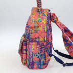 Preowned Authentic Chanel Matelasse Backpack Nylon Multicolor Silver