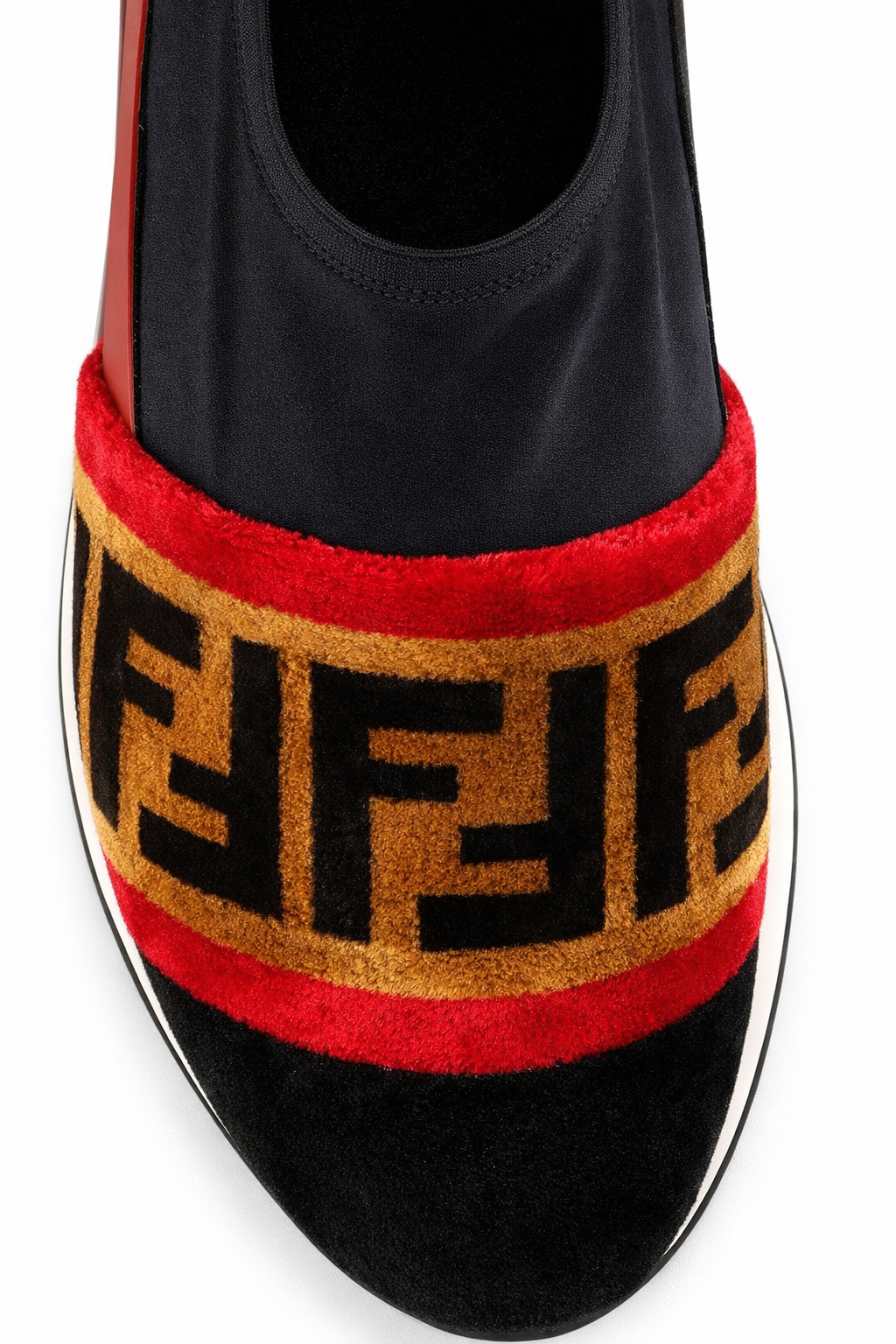 Preowned Authentic Fendi Black Fabric Low Top Sneakers
